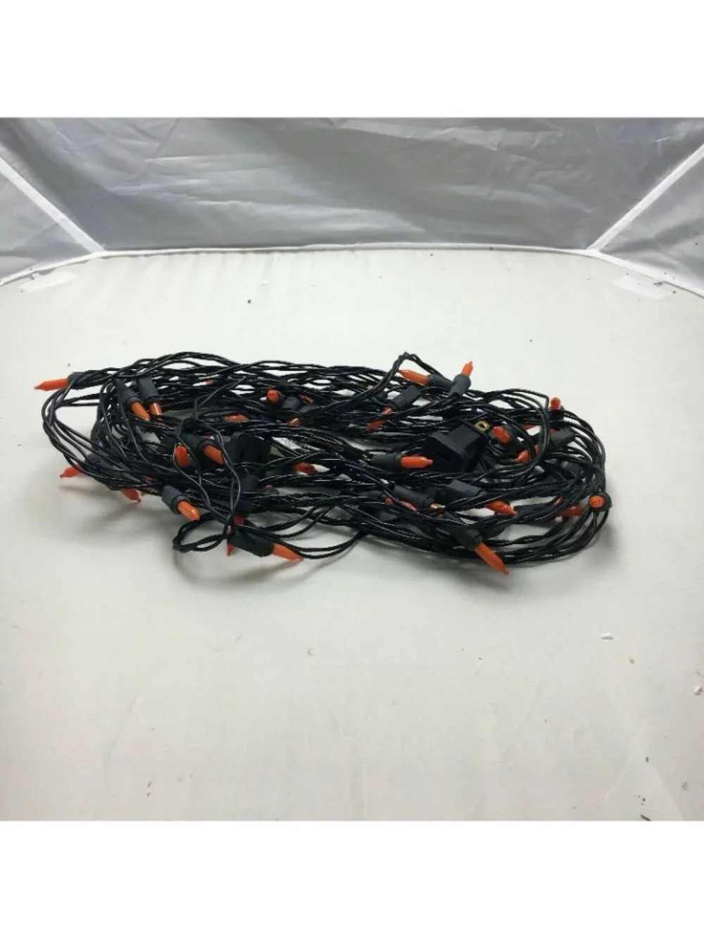 50 Super Brite Orange Halloween Light Set Indoor Outdoor Steady Or Flashing 24ft